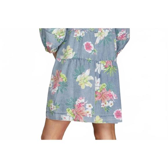 NEW FASCINATION floral print mini dress in light blue - Picture 2 of 4